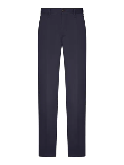Pt Torino Cotton Chino Trousers With Ironed Crease In Black