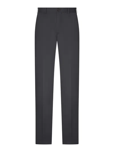 Pt Torino Cotton Chino Trousers With Ironed Crease In Gray