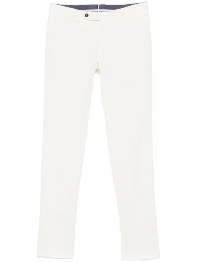 Pt Torino Mid-rise Chino Trousers In White