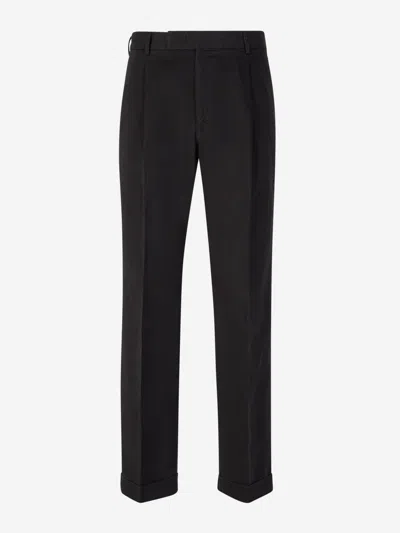 Pt Torino Cotton Trousers In Black