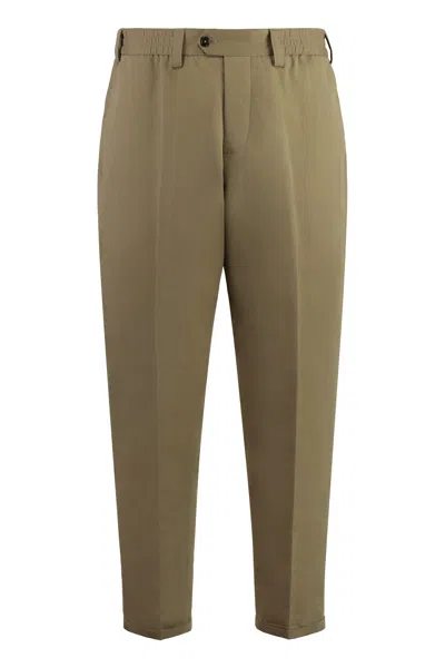 Pt Torino Man Pants Military Green Size 34 Cotton In Beige
