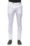 Pt Torino Cotton Pant With Waist Belt Loops In White