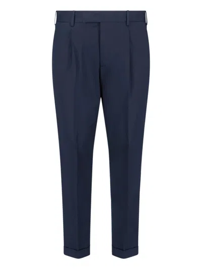 Pt Torino Cotton Pants In Blue