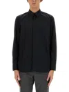 Pt Torino Cuffed Sleeves Cotton Shirt In Black