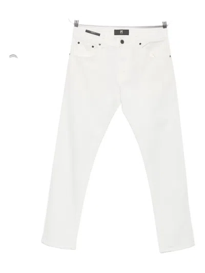 Pt Torino Cotton Straight Jeans In White
