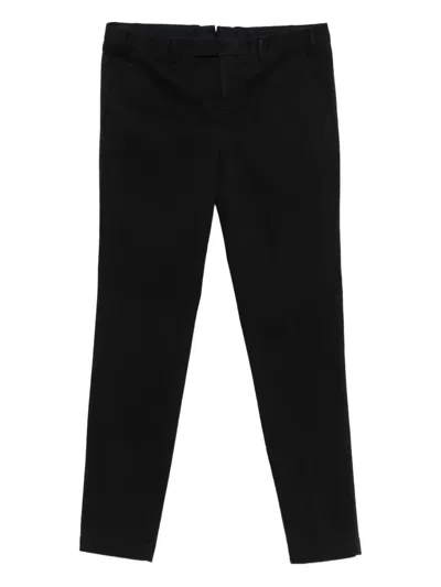 Pt Torino Cotton Straight-leg Trousers In Black