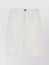 Pt Torino White Bermuda With Pence And Side Pocket With Flap In Linen And Cotton Blend Man