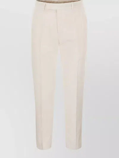 Pt Torino Cotton Tailored Trousers In Neutral