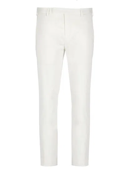 Pt Torino Cotton Tailored Trousers In White