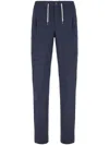 Pt Torino Stretch Cotton Blend Pants With Drawstring Waist In 蓝色
