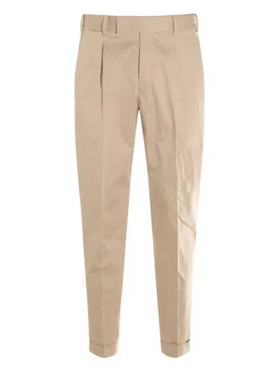 Pt Torino Cotton Trousers In Neutral