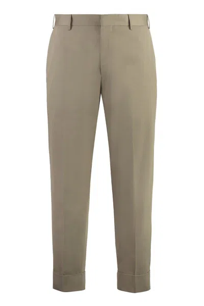 Pt Torino Cotton Trousers In Neutral