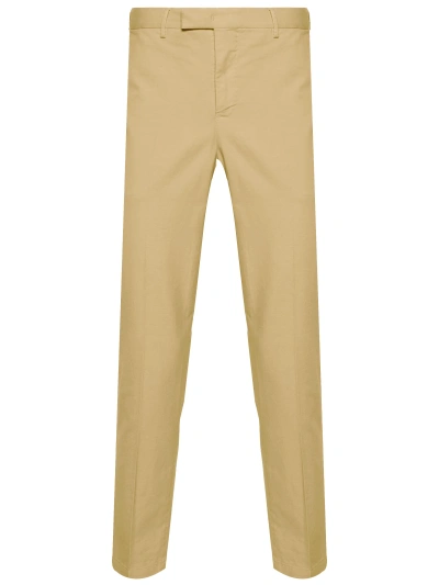 Pt Torino Cotton Trousers In Beige
