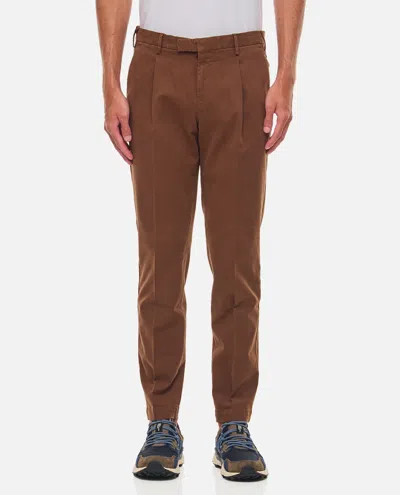 Pt Torino Cotton Trousers In Brown