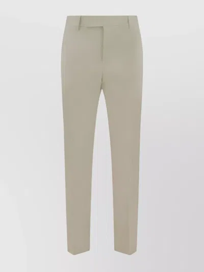 Pt Torino Cotton Trousers Feather Detail In Neutral