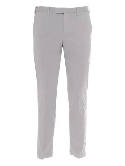 Pt Torino Trousers - Master, Flat Front, Diagonal Pockets, Flap Back Pockets, Finished In Grey