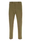 Pt Torino Trousers Stretch Cotton Front Crease In Green