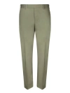 Pt Torino Straight Trousers With Cuffed Hem And Pleated Front In Green