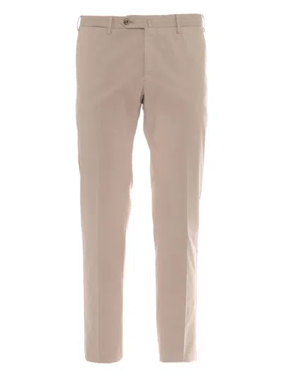 Pt Torino Cotton Trousers In Neutral
