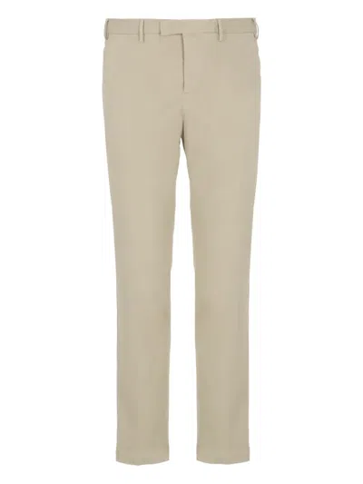 Pt Torino Cotton Trousers In Neutral