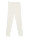 Pt Torino Flat Front Trousers With Button Fly In Neutral