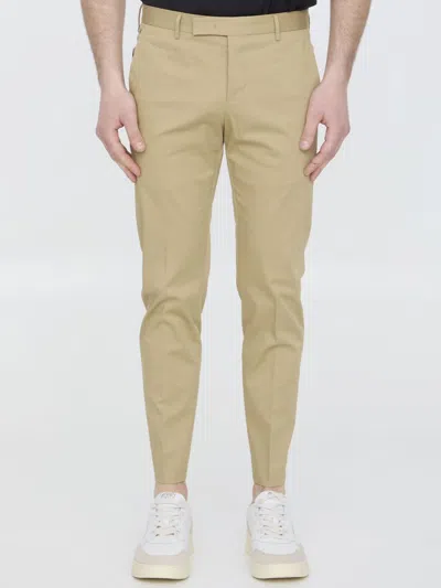 Pt Torino Cotton Trousers In Neutral