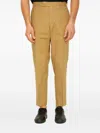 Pt Torino Beige Cotton Trousers In Neutrals