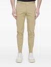 Pt Torino Beige Stretch-design Tapered Trousers In Neutrals