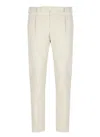 Pt Torino Beige Cotton Trousers In Neutrals