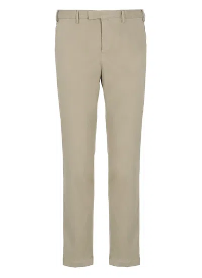 Pt Torino Cotton Trousers In Neutral