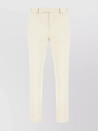Pt Torino Cotton Trousers With Pockets And Loops In Neutral