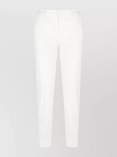 Pt Torino Cotton Trousers With Rear And Side Pockets In White