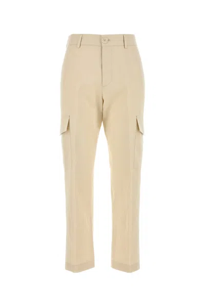 PT TORINO CREAM COTTON BLEND CARGO PANT