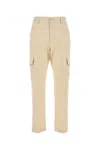 Pt Torino Cream Cotton Blend Cargo Pant In Panna