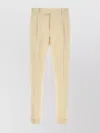 Pt Torino Beige Stretch-design Tapered Trousers