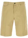 Pt Torino Cotton Stretch Bermuda Shorts With Waist Belt Loops In Neutrals