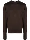 Pt Torino Crew-neck Fine-knit Jumper In Brown