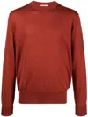 Pt Torino Crew-neck Fine-knit Jumper In Orange