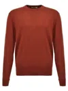 Pt Torino Crew Neck Merino Wool Sweater In Red