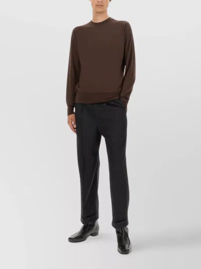 Pt Torino Crew Neck Regular Fit Sweater In Brown
