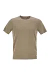 Pt Torino Crew-neck Short-sleeved Cotton Jersey In Beige