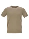 Pt Torino Crew-neck Short-sleeved Cotton Jersey In Beige