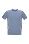Pt Torino Crew-neck Short-sleeved Cotton Jersey In Blue