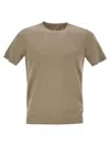 Pt Torino Crew-neck Short-sleeved Cotton Jersey In Brown