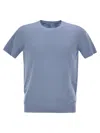 Pt Torino Crew-neck Short-sleeved Cotton Jersey In Light Blue