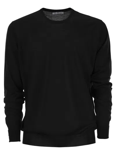 Pt Torino Crew-neck Sweater In Wool In Black