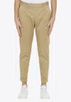 Pt Torino Beige Cotton Trousers In Beige