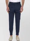 Pt Torino Cropped Cotton And Linen Trousers In Blue