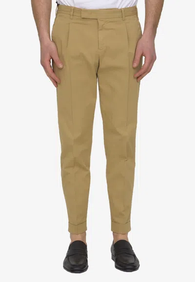 Pt Torino Beige Cotton Trousers