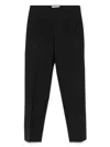 Pt Torino Straight Leg Trousers With Pleated Front And Side Slits In 黑色